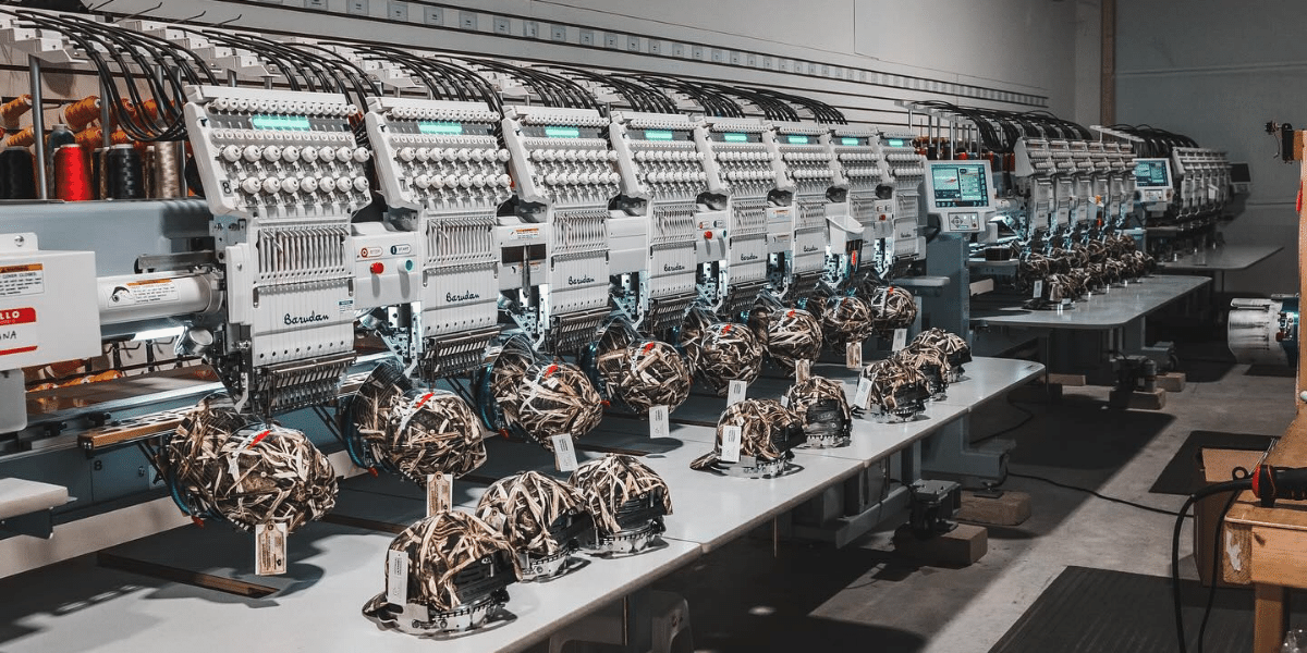 Embroidery machines in Surcee warehouse